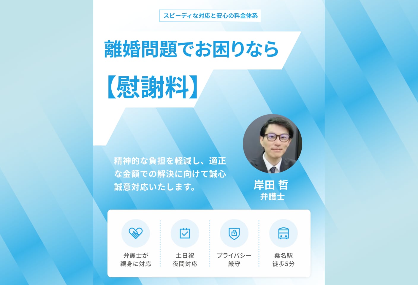 岸田 哲弁護士の慰謝料についての詳細ページ