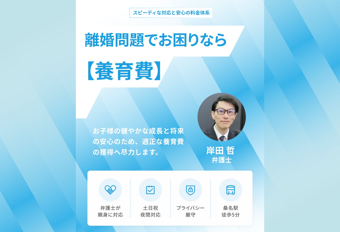 岸田 哲弁護士の養育費についての詳細ページ