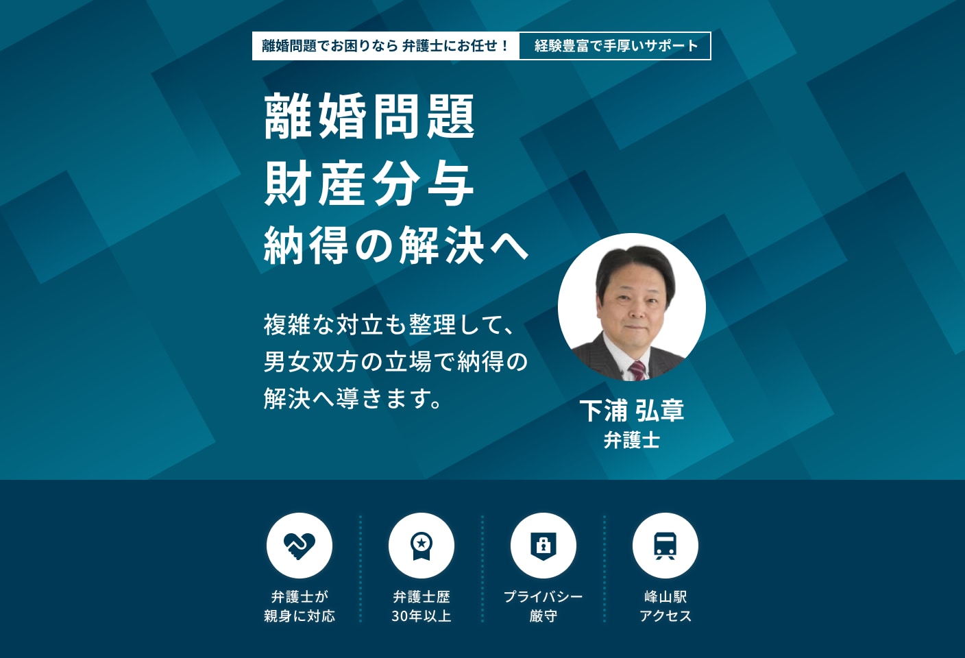 下浦 弘章弁護士の財産分与についての詳細ページ