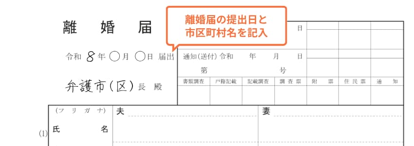 離婚届の日付・宛先