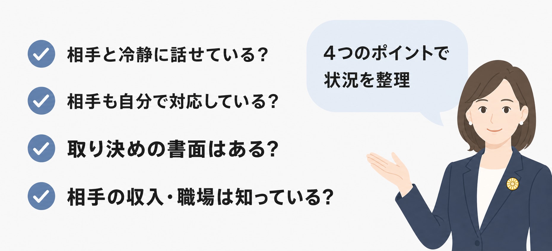 自力で進めるか弁護士に依頼するかの判断基準を示した図